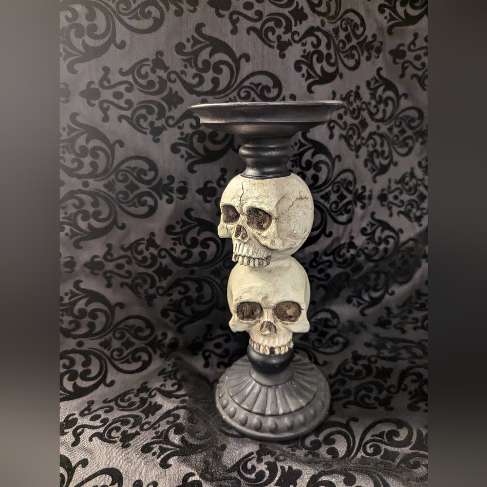 Skull Pillar Candle Holder